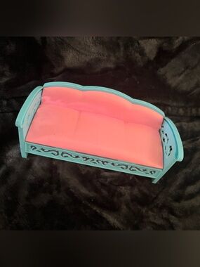 Mattel vintage Barbie Turquoise Pink Cushion Doll Sofa couch
